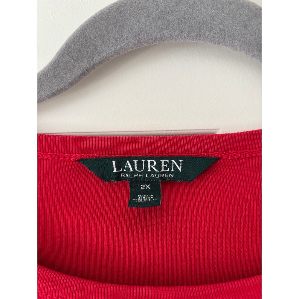 Lauren Ralph Lauren Red Long Sleeve Cotton Shirt 2X - Picture 4 of 9